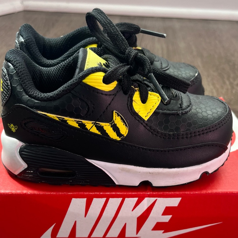 Nike Air Max 90 LTR SE "Bumblebee" BLK DD0124 001 Toddlers Size 7C G Condition